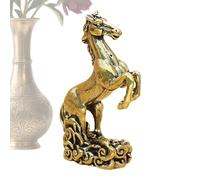 Genérico 2026 Chinese Horse Year Brass Sculpture - 3,79 x 5,2 cm Auspicious Cloud Horse Ornament | Traditional Brass Figurine for Home Office & Festival Display | Elegant Year of The Statue for Spring