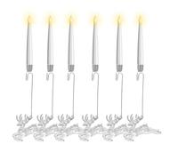 Generico 2026 Clip On Candles for Christmas Trees, Flameless Battery-Operated with Remote - 6 Shapes for Christmas Tree & Party Decor, Safe for Kids/Pets (Elk,6Pcs)