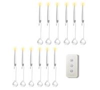Generico 2026 Clip On Candles for Christmas Trees, Flameless Battery-Operated with Remote - 6 Shapes for Christmas Tree & Party Decor, Safe for Kids/Pets (Crystal balls,12Pcs)