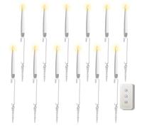 Generico 2026 Clip On Candles for Christmas Trees, Flameless Battery-Operated with Remote - 6 Shapes for Christmas Tree & Party Decor, Safe for Kids/Pets (Icicles,12Pcs)