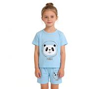 Generico 2026 Completo Estivo per Ragazzi 2 Pezzi: Maglietta Maniche Corte e Pantaloncini, Abbigliamento Casual Comodo per Bambini Piccoli (Light Blue2, 3-4 Years)