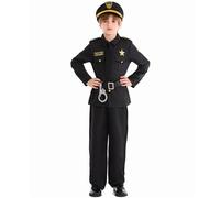 Generico 2026 Costume da Agente di Polizia per Bambini, Set con Cappello, Cintura, Manette e Cosplay