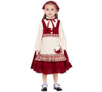 Generico 2026 Costume da Personaggio dei Libri di Fiabe per Bambine, Vestito da Fattoria, Grembiule e Bandana per Giocare