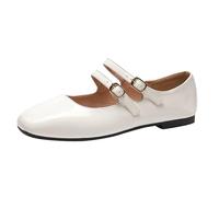 Generico 2026 da Donna, Eleganti, Traspiranti, comode, Slip-on estive, Scarpe da Ballo Sportive con Lacci, Scarpe da Ballerina Bianche, Scarpe Mary Jane Leggere Slip-on con Lacci