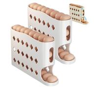 Generico 2026 Egg Holder for Fridge, Automatic Rolling Egg Dispenser Organizer No Assembly Required Easy Access Save Refrigerator Space And Prevent Eggs from Breaking Holds Up to 30 Eggs (2pcs White)
