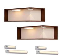 Generico 2026 Illuminated corner shelves, Smart Corner Shelf with Lights for Figurines and Collectibles, Wooden Display Stand with Warm-Colored Lamp Light Up Your Space (2sets)