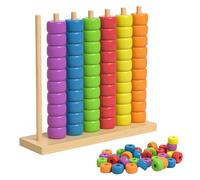 Generico 2026 Matching Stacking Puzzle Game, Wooden Color Match Challenge Game, Fast Pattern Challenge Ring Stack Puzzle for 2 Players, Stack Solve Set with Racks,Rings,Cards (#A)