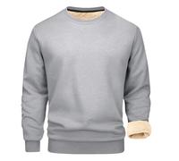 Generico 2026 Men's Sweatshirt Crewneck Fleece Lined Thermal Pullover Tops Heavyweight Warm Sherpa Thick Sweater Winter Clothes (Gray Light,L)