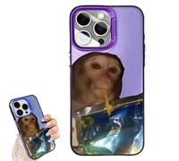 Generico 2026 Monkey Phone Case, Funny Monkey Drinking Phone Case, Shockproof TPU Covers for Iphone 17 Pro Max Series (Purple,for iPhone 13 Pro)