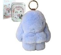 Generico 2026 New Bunny Keychain with Tin - Soft Fluffy Handmade Rabbit Keychain, Easter Basket Stuffer, Cute Easter Gift Key Chain (#K)
