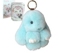 Generico 2026 New Bunny Keychain with Tin - Soft Fluffy Handmade Rabbit Keychain, Easter Basket Stuffer, Cute Easter Gift Key Chain (#H)