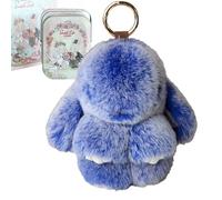 Generico 2026 New Bunny Keychain with Tin - Soft Fluffy Handmade Rabbit Keychain, Easter Basket Stuffer, Cute Easter Gift Key Chain (#C)