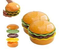 Generico 2026 New Ceramic Hamburger Plate Set - Hamburger Shape Individua Small Appetizer Plates, Cute Hamburg Style Dessert Plates & Snack Bowls, for Snack, Dessert, and Sushi Dip (#2PCS)