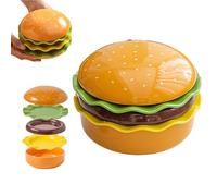 Generico 2026 New Ceramic Hamburger Plate Set - Hamburger Shape Individua Small Appetizer Plates, Cute Hamburg Style Dessert Plates & Snack Bowls, for Snack, Dessert, and Sushi Dip (#1PCS)