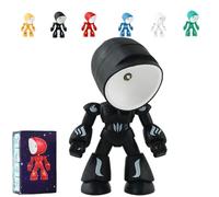 Generico 2026 New Lonely Robot Cartoon Cute Robot Design Companion Table Light, Mini Creative Robots Tablellamp, Unique Led Mini Night Light, Posable Body Bot Style, a Unique Companion (Black)
