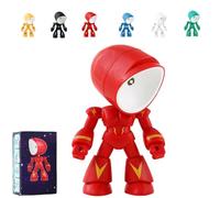Generico 2026 New Lonely Robot Cartoon Cute Robot Design Companion Table Light, Mini Creative Robots Tablellamp, Unique Led Mini Night Light, Posable Body Bot Style, a Unique Companion (Red)