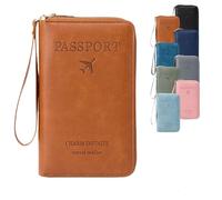 Generico 2026 New MultiFunctional RFID Passport Wallet,Rfid Passport Holder For Travel with Safe Zipper for Credit Cards,Tickets,Travel Wallet for Men & Women (Brown)