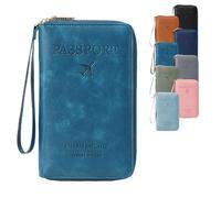 Generico 2026 New MultiFunctional RFID Passport Wallet,Rfid Passport Holder For Travel with Safe Zipper for Credit Cards,Tickets,Travel Wallet for Men & Women (Dark blue)