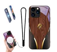 Generico 2026 New Personalized Wood Grain Dragon Compatible, Dragon Pattern Glass Silicone Shockproof Cover, Magnetic Wireless Charging, for Iphone 17/16/15/14/13 (16 Pro Max,Brown)