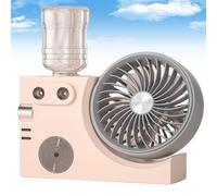 Generico 2026 New Portable USB Rechargeable Misting Table Fan, Mini Desktop Cooling Air Circulator with Mist Spray, for Office Home Dorm Bedroom Outdoor Travel (pink)