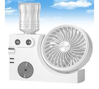 Generico 2026 New Portable USB Rechargeable Misting Table Fan, Mini Desktop Cooling Air Circulator with Mist Spray, for Office Home Dorm Bedroom Outdoor Travel (white)