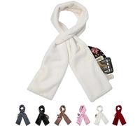 Generico 2026 New Scarf with Hidden Zipper Pocket, Faux Fur Pull Through Scarf with Secret Zipper, Ultra-Soft Solid Pocket Scarfs for Hands-Free Storage Phone, Keys and Personal belongings (White)