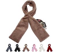 Generico 2026 New Scarf with Hidden Zipper Pocket, Faux Fur Pull Through Scarf with Secret Zipper, Ultra-Soft Solid Pocket Scarfs for Hands-Free Storage Phone, Keys and Personal belongings (Brown)