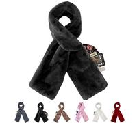 Generico 2026 New Scarf with Hidden Zipper Pocket, Faux Fur Pull Through Scarf with Secret Zipper, Ultra-Soft Solid Pocket Scarfs for Hands-Free Storage Phone, Keys and Personal belongings (Black)