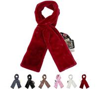 Generico 2026 New Scarf with Hidden Zipper Pocket, Faux Fur Pull Through Scarf with Secret Zipper, Ultra-Soft Solid Pocket Scarfs for Hands-Free Storage Phone, Keys and Personal belongings (Red)
