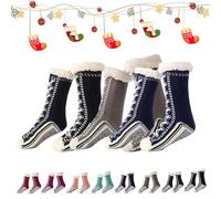 Generico 2026 New Upgraded version Ultra-Thick Cashmere Slipper Home Socks,Non Slip Comfy Warm,Christmas Socks (3pcs-a)