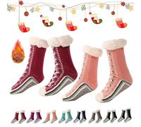 Generico 2026 New Upgraded version Ultra-Thick Cashmere Slipper Home Socks,Non Slip Comfy Warm,Christmas Socks (2pcs-e)