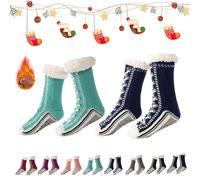 Generico 2026 New Upgraded version Ultra-Thick Cashmere Slipper Home Socks,Non Slip Comfy Warm,Christmas Socks (2pcs-b)