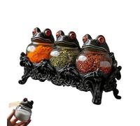 Generico 2026 New Witchy Frog Apothecary Spice Jars, Unique Vintage Spice Jars with Frog Lids,Vintage Unique Witchcore Kitchen Décor for Salt, Pepper, Herbs & Tea Leaves (1SET)