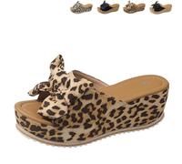 Generico 2026 New Women's High Heeled Bow-Knot Platform Wedge Sandals, Anti-Slip Thick Sole Slingback Open Toe Dressy Summer Sandals (Brown2,36)