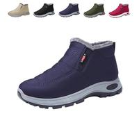 Generico 2026 New Women's Warm Sheepskin-Lined Boots Ladies Winter Snow Boots Lightweight Waterproof Fur Fuzzy Thermal Soft Booties (Blue,39)