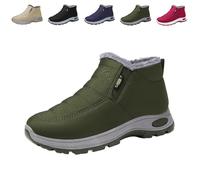 Generico 2026 New Women's Warm Sheepskin-Lined Boots Ladies Winter Snow Boots Lightweight Waterproof Fur Fuzzy Thermal Soft Booties (Green,42)