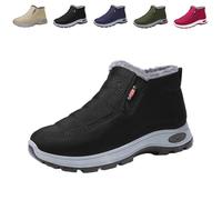 Generico 2026 New Women's Warm Sheepskin-Lined Boots Ladies Winter Snow Boots Lightweight Waterproof Fur Fuzzy Thermal Soft Booties (Black,37)