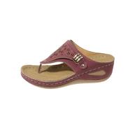 Generico 2026 Orthopedic Sandals for Women Summer Slip On Beach Flip Flops Dressy Arch Support Wedge Sandal Vintage Wide Width Sandals Casual Boho Slipper (Red,38)