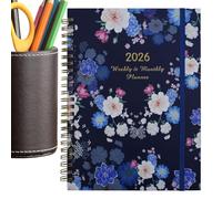 Generico 2026 Planner Book | A5 Ring Binder Weekly Planner Notebook | Portable Diary For Home Classrooms Work Meetings Traveling Business