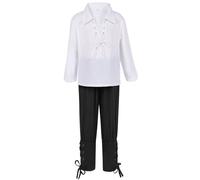 Generico 2026 Ragazzi Set Medievale Camicia Pantaloni alla Caviglia Costume di Halloween per Bambini Top E Pantaloni Scozzesi Giacobiti