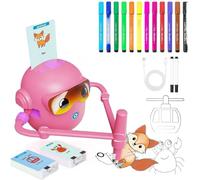 Generico 2026 Robot Che Disegna per Bambini, Robot da Disegno, Robots Educativo Interattivo con 100 Carte da Disegno E 12 Penne Colorate, Robottino Giocattolo per Apprendimento Precoce
