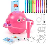 Generico 2026 Robot Che Disegna per Bambini, Robot da Disegno, Robots Educativo Interattivo con 100 Carte da Disegno E 12 Penne Colorate, Robottino Giocattolo per Apprendimento Precoce