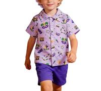 Generico 2026 Set Bambino con Maglietta Corta Pantaloncini e Top Stampati Cartoni Animati per Abbigliamento Casual Quotidiano per Ragazzini da 1 a 5 Anni (Purple, 3-4 Years)