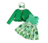 Generico 2026 Set Floreale per Bambine con Giacca e Fascia per (Green, 18-24 Months)