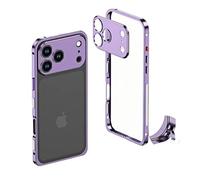 Generico 2026 Ultra-Thin Metal Frame Heat Dissipation Case with Lens Protector for iPhone 17 Pro Max, Case-Metal Texture for iPhone 17 Air (Purple,for iPhone 17 Air)
