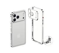 Generico 2026 Ultra-Thin Metal Frame Heat Dissipation Case with Lens Protector for iPhone 17 Pro Max, Case-Metal Texture for iPhone 17 Air (Sliver,for iPhone 17 Air)