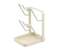 Generico 2026 Upgrade kitchen pot lid storage rack, 304 Stainless Steel Pot Lid Storage Rack - Multifunctional Countertop Organizer with Removable Drip Tray, for Stove Top (White-Double layer)