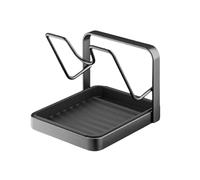 Generico 2026 Upgrade kitchen pot lid storage rack, 304 Stainless Steel Pot Lid Storage Rack - Multifunctional Countertop Organizer with Removable Drip Tray, for Stove Top (Gray-Single layer)