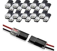 Generico 20Pcs Double-Wire Plug-in Connector with Locking Buckle No-Stripping Quick Splice Clips Low Voltage Wire Connector Led Connectors for Strip Lights