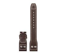 Generico 21 22mm Bracciale retro rivetti in pelle cinturino compatibile con IWC Big Pilot Spitfire Mark18 vintage in di vacchetta marrone nero blu